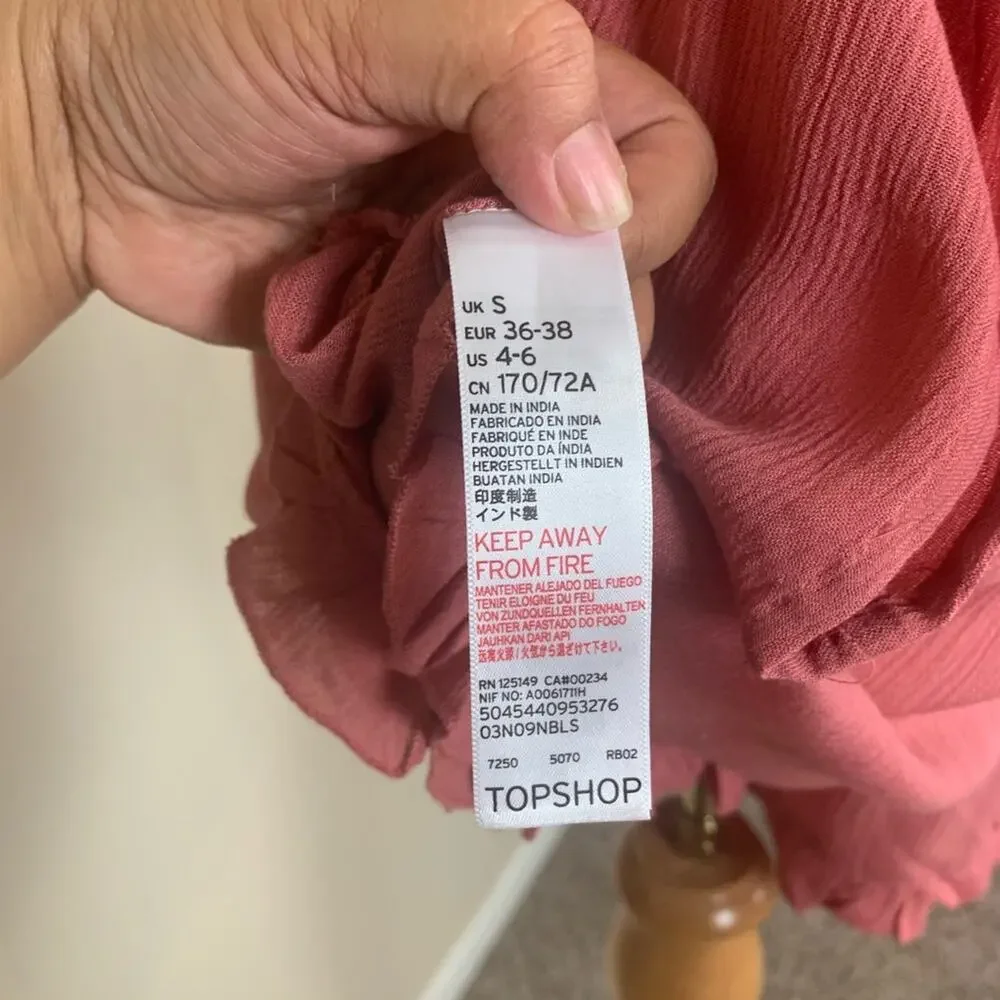 Top Shop Cold Shoulder Playsuit Pink Size Small